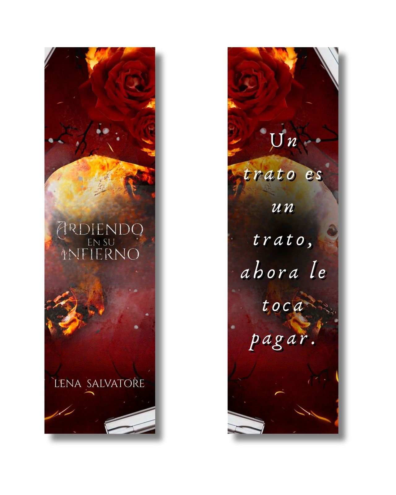 Marcapáginas Ardiendo en su infierno de Lena Salvatore - Imagen 1