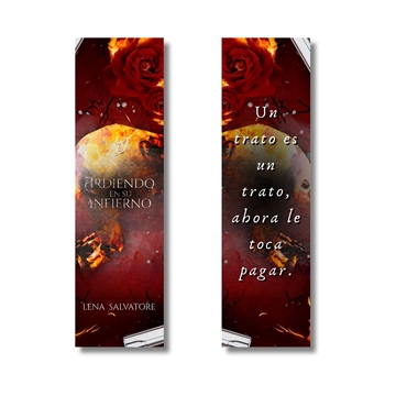 Marcapáginas Ardiendo en su infierno de Lena Salvatore - Imagen 1