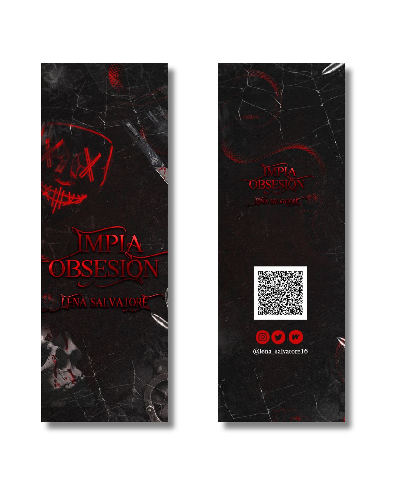 Marcapáginas Impía Obsesión de Lena Salvatore - Imagen 1