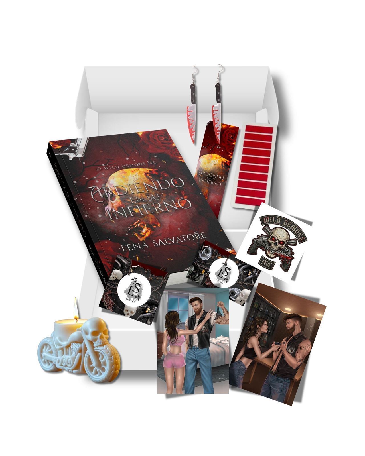 Preventa Caja literaria Ardiendo en su infierno EE de Lena Salvatore - Imagen 1