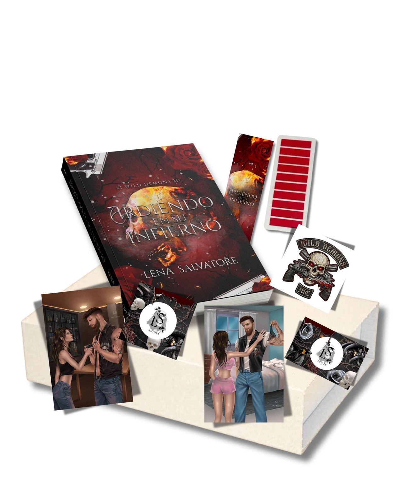 Preventa Sobre literario Ardiendo en su infierno de Lena Salvatore - Imagen 1