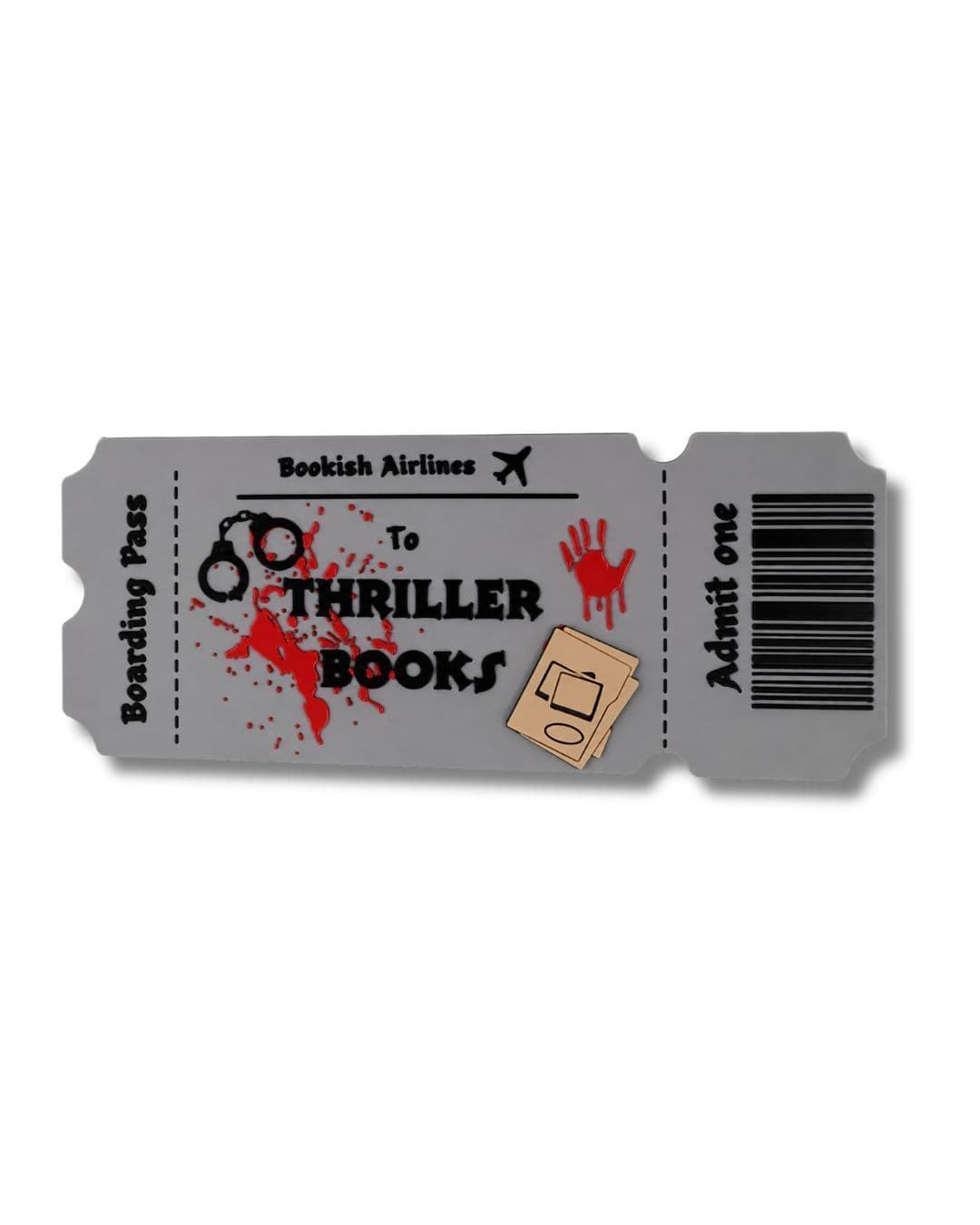 Ticket Marcapáginas 3D Thriller books - Imagen 1