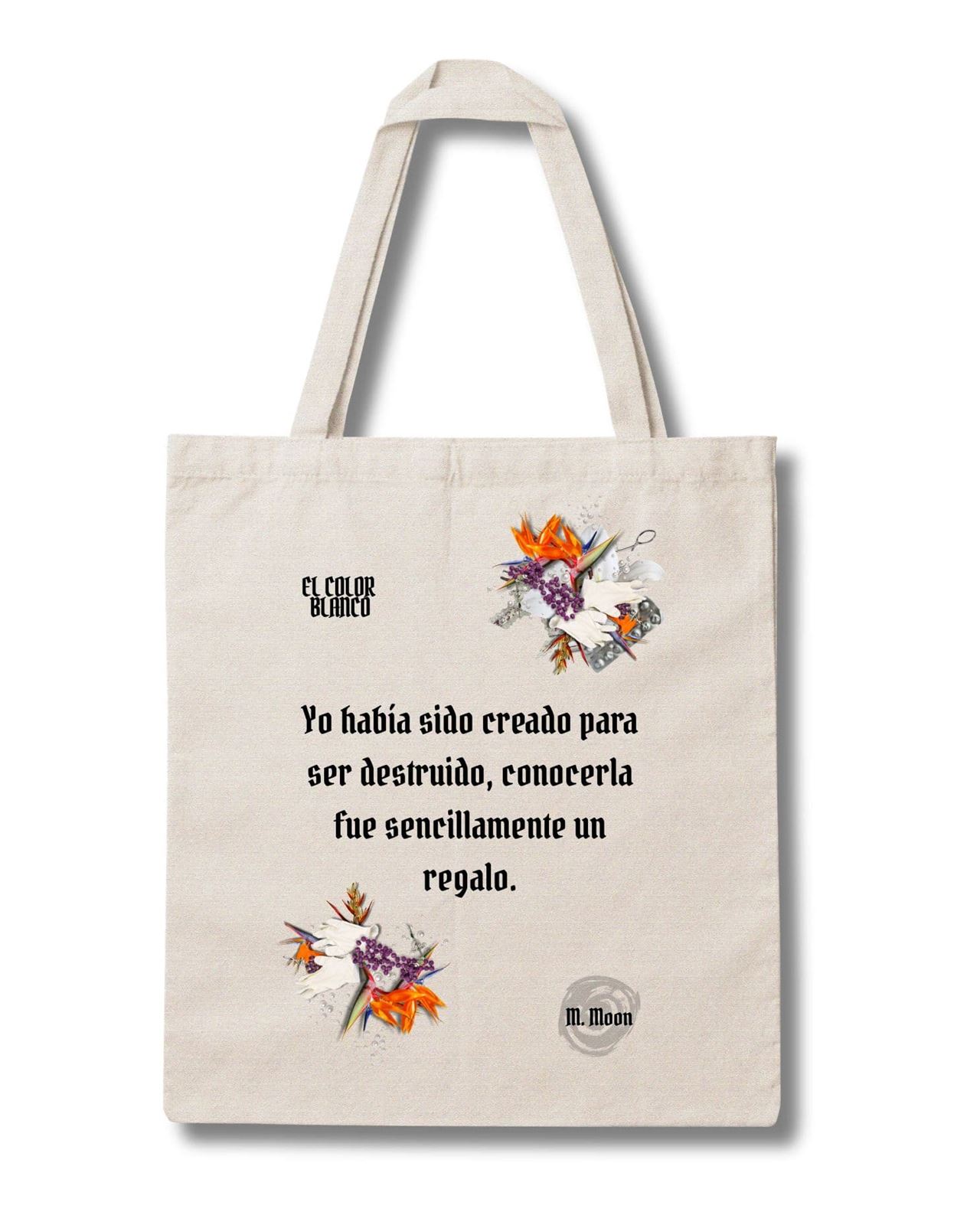Tote bag bordada El Color Blanco de M.Moon - Imagen 1