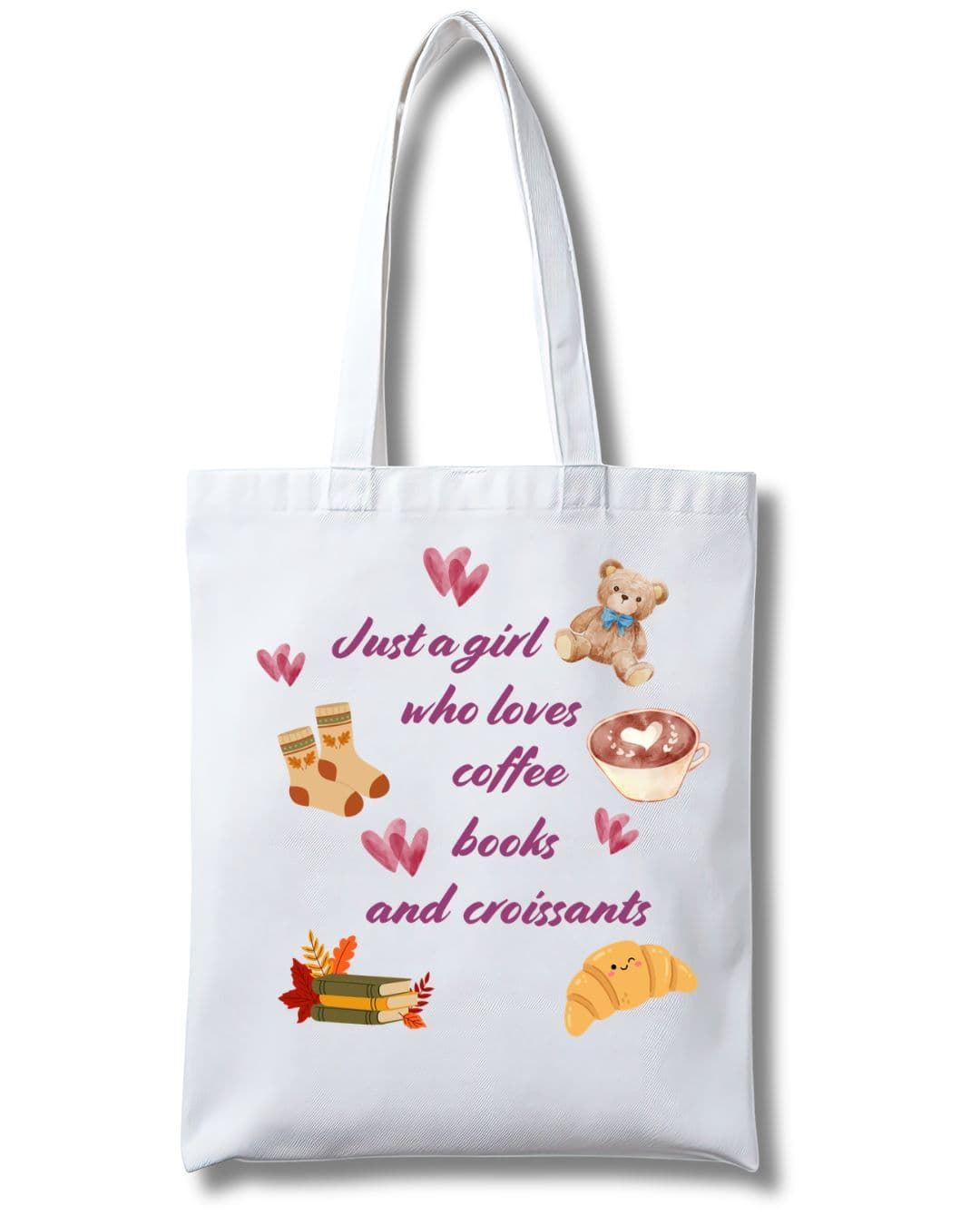 Tote Bag Coffee, Books & Croissants - Imagen 1