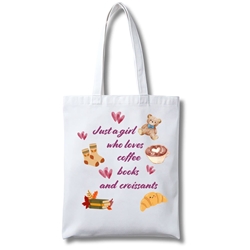 Tote Bag Coffee, Books & Croissants - Imagen 1